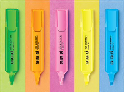 GiGiS NEON HIGHLIGHTERS | STATIONERY | ASSORTED |