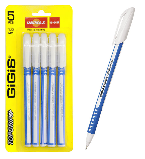 GiGiS WHITEBODY TOPGRIP | 50PCS | 1.0 MM | BALL PENS |