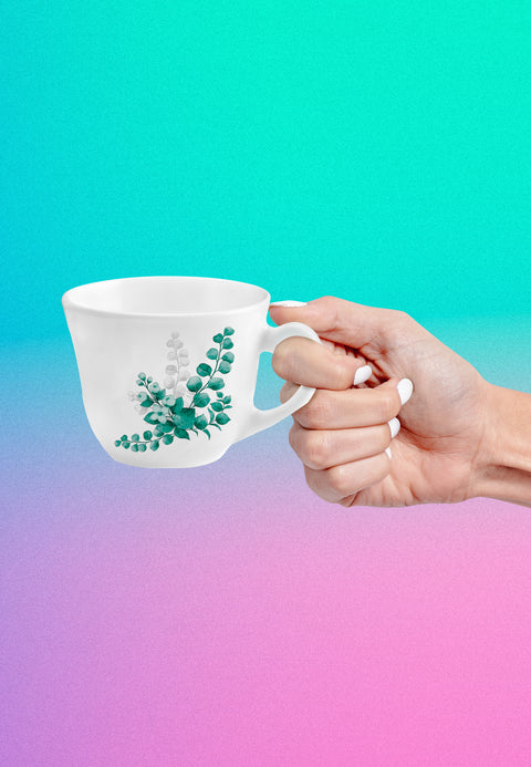 AQUA LEAVES | 220ML | CUP & SAUCER | OPALWARE | DRINK-WARE