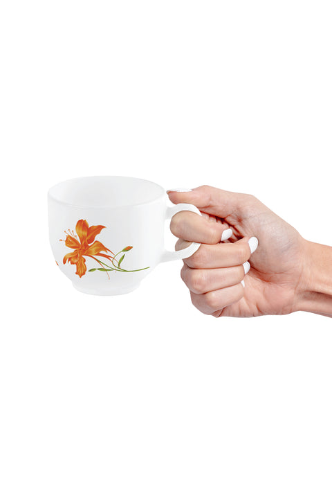 ORANGE LILY | 220ML | CUP & SAUCER | OPALWARE | DRINK-WARE