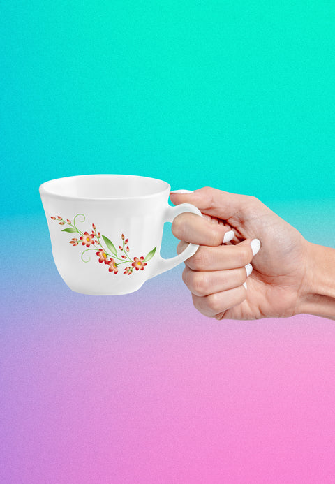 RED CREEPER | 220ML | CUP & SAUCER | OPALWARE | DRINK-WARE