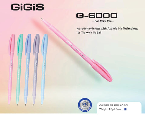 GiGiS G-6000 | 50PCS | 0.7 MM | BALL PENS |